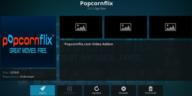 Kodi Popcornflix addon chính
