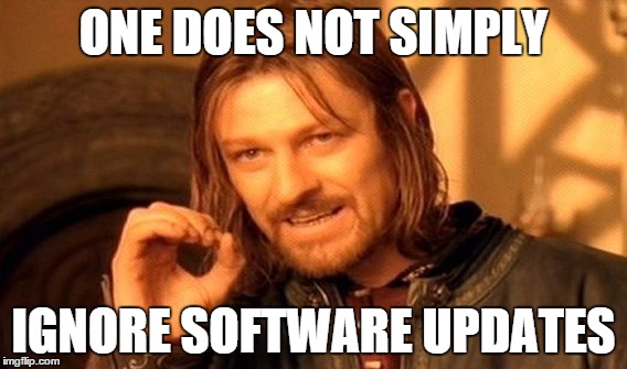 Não ignore atualizações de software