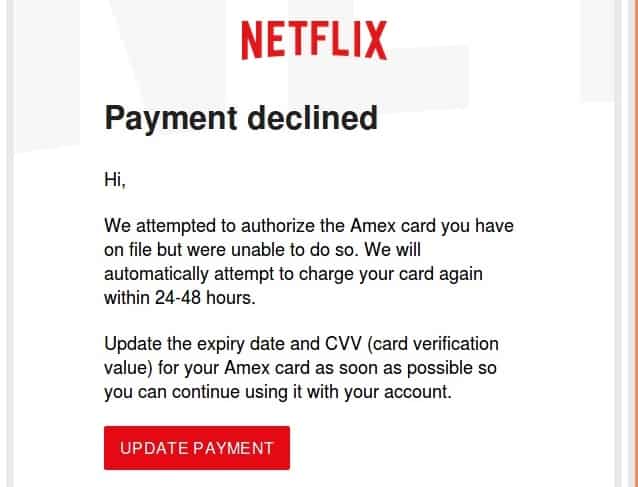 Ang Netflix email.