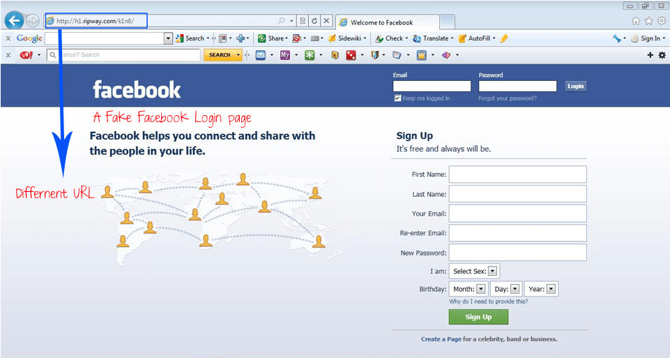 pekeng facebook site phishing