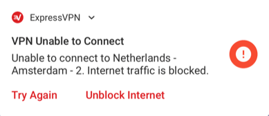Notificarea sistemului care indică internetul este blocată pe Android.