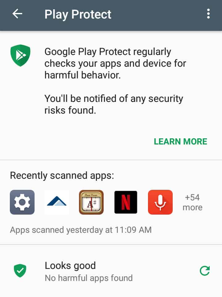 Антивірус Android Play від Google Play