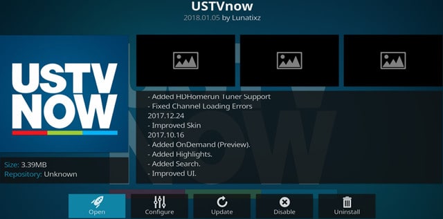Kodi USTVNow Plus Addon chính