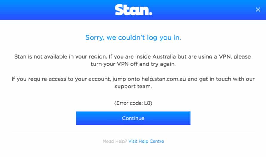 Error sa streaming ng Stan