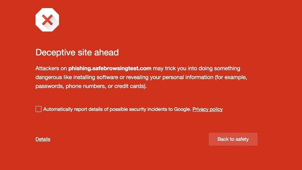 Попередження про безпечний перегляд Google