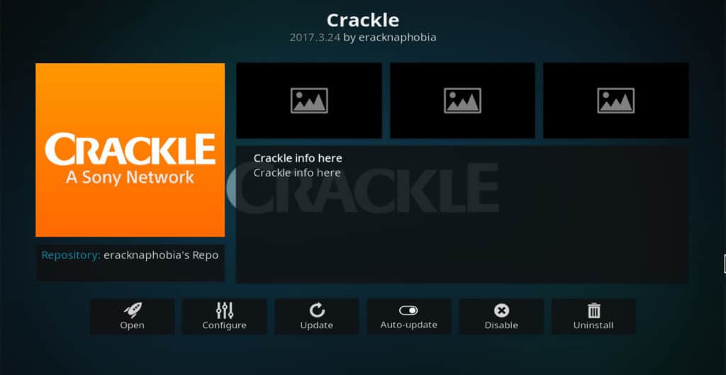 I-install ang Kodi Crackle addon