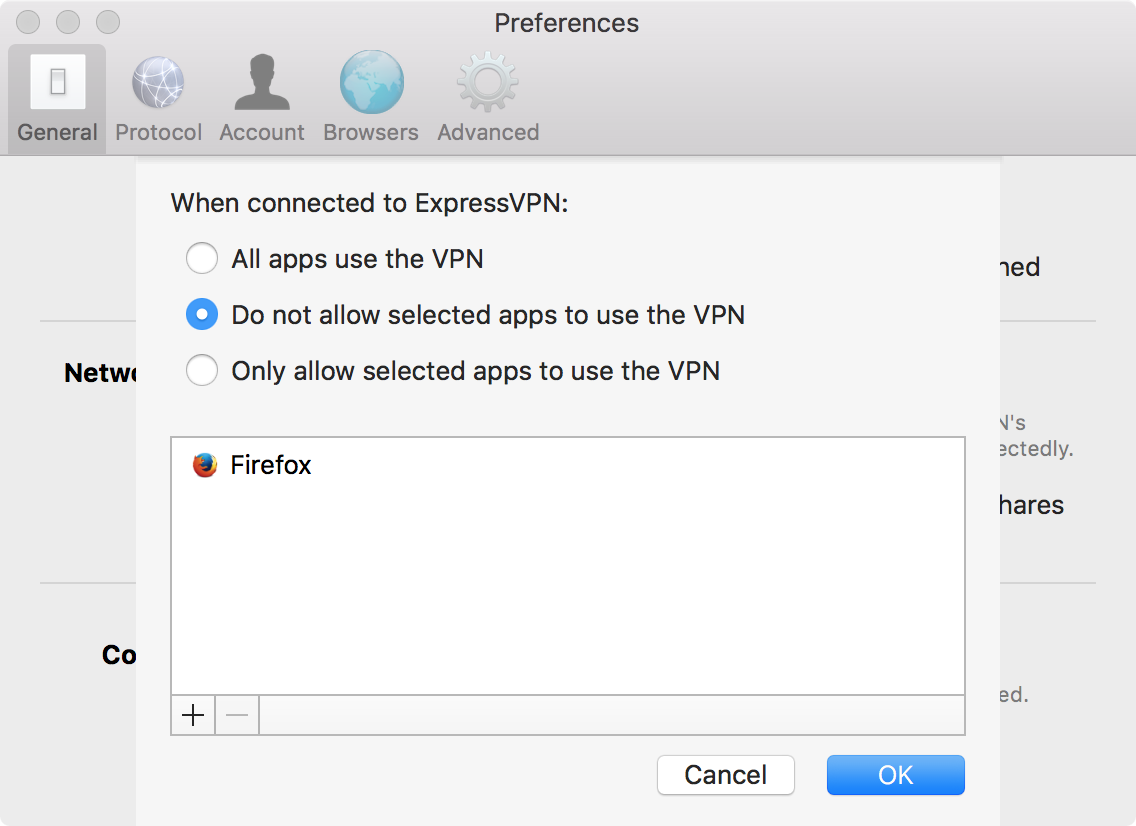Selectați ce aplicații nu utilizează VPN