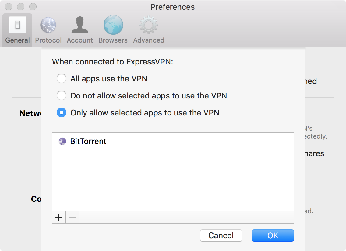 Selectați ce aplicații utilizează un VPN