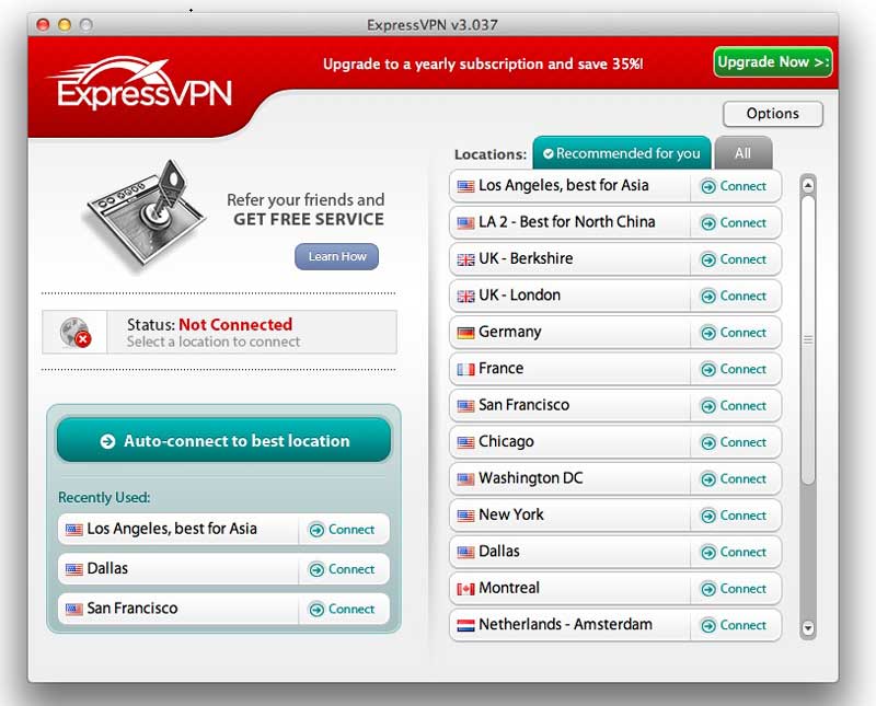 Screenshot: Faceți clic pe butonul de actualizare VPN.