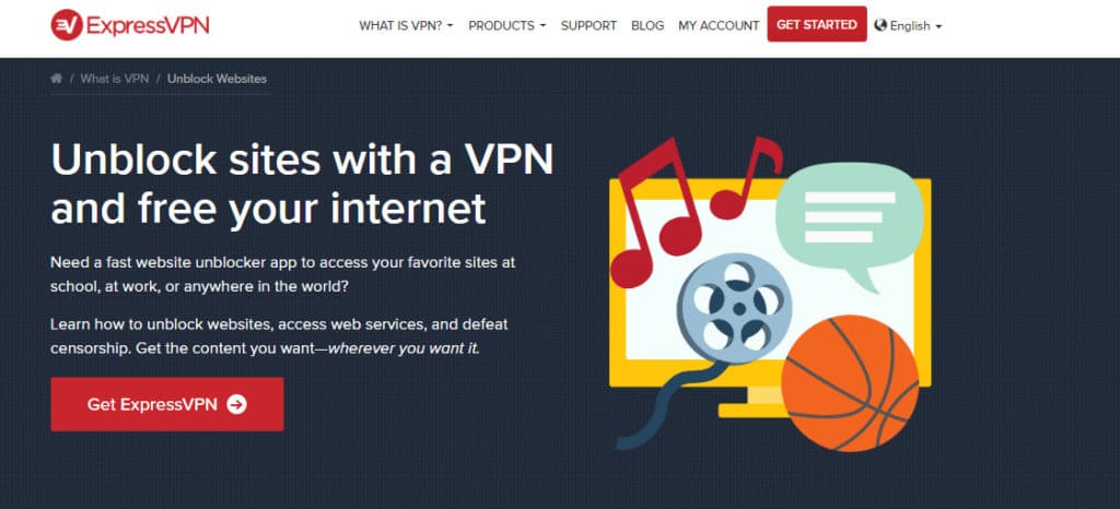 Express VPN mở khóa trang web