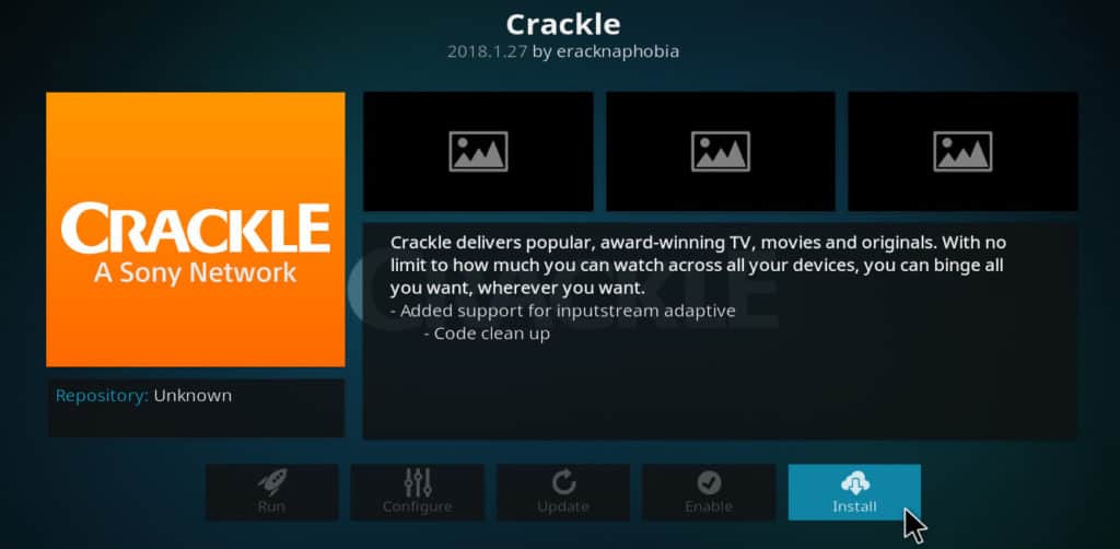 mag-install ng crackle para sa kodi