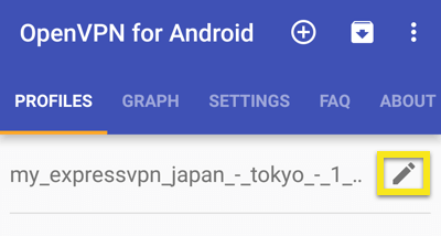 Android OpenVPN изменить профиль