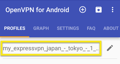 android openvpn connect profile