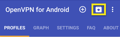 arquivo openvpn de importação do android