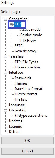 Kết nối FileZilla FTP