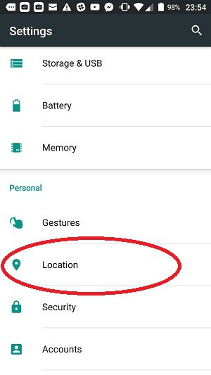 Місце розташування Android 1