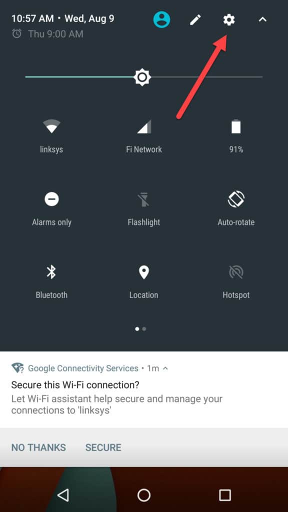 icon ng mga setting ng android