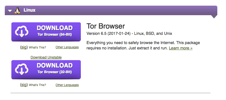 linux tor download kaagad