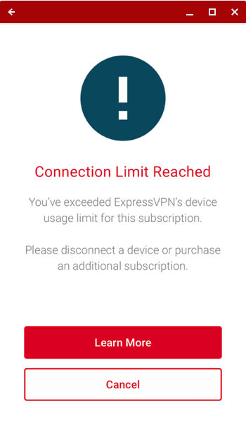 Zbyt wiele urządzeń podłączonych do ExpressVPN.