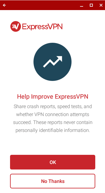 Wybierz, czy udostępniać dane analityczne w ExpressVPN.