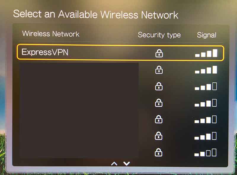 selectați rețeaua wireless pe care ați configurat-o