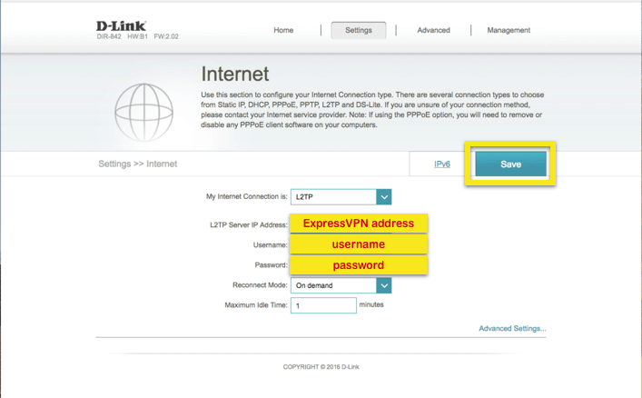 Д-Линк Интернет картица са означеним релевантним пољима