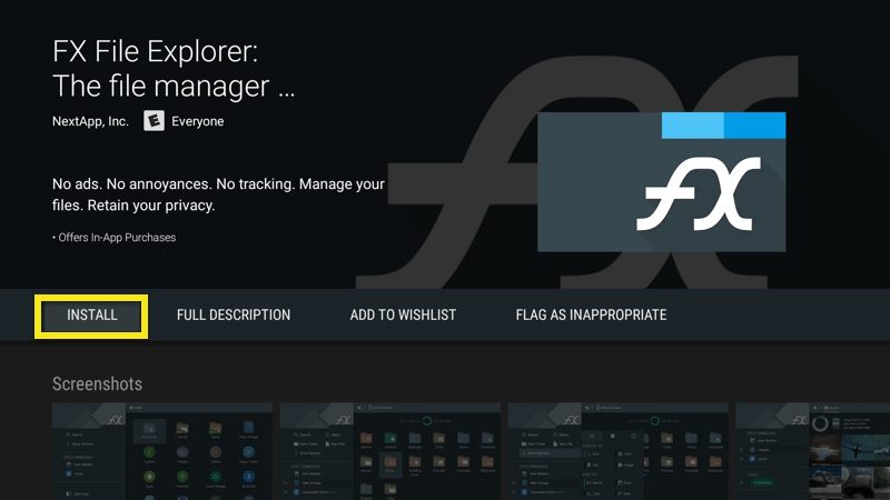 Instalējiet FX File Explorer.