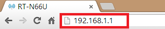 Browser-tabblad met adres 192.168.1.1