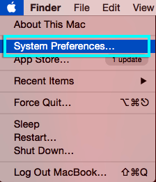 Menu Apple z zaznaczonymi Preferencjami systemowymi ...