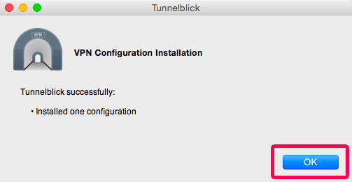 sucesso! você instalou seu arquivo de configuração openvpn