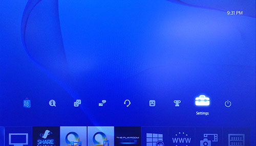 Экран PlayStation с выбранными настройками.