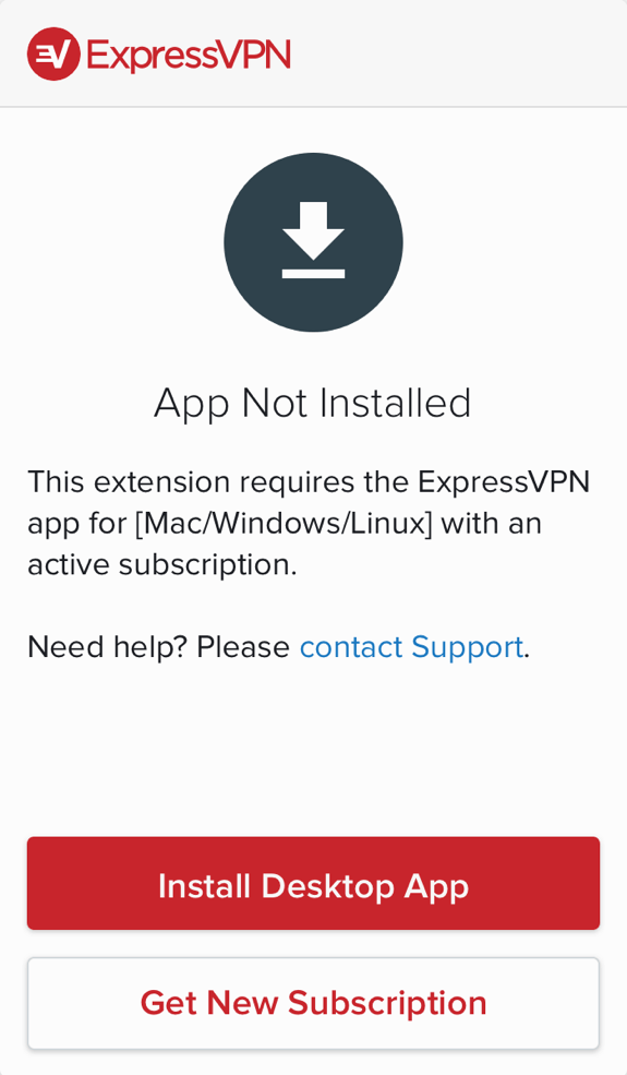 Żadna aplikacja ExpressVPN nie jest zainstalowana na twoim komputerze.
