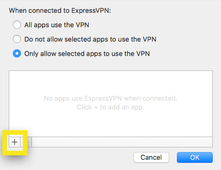 Sta alleen geselecteerde apps toe om de VPN te gebruiken