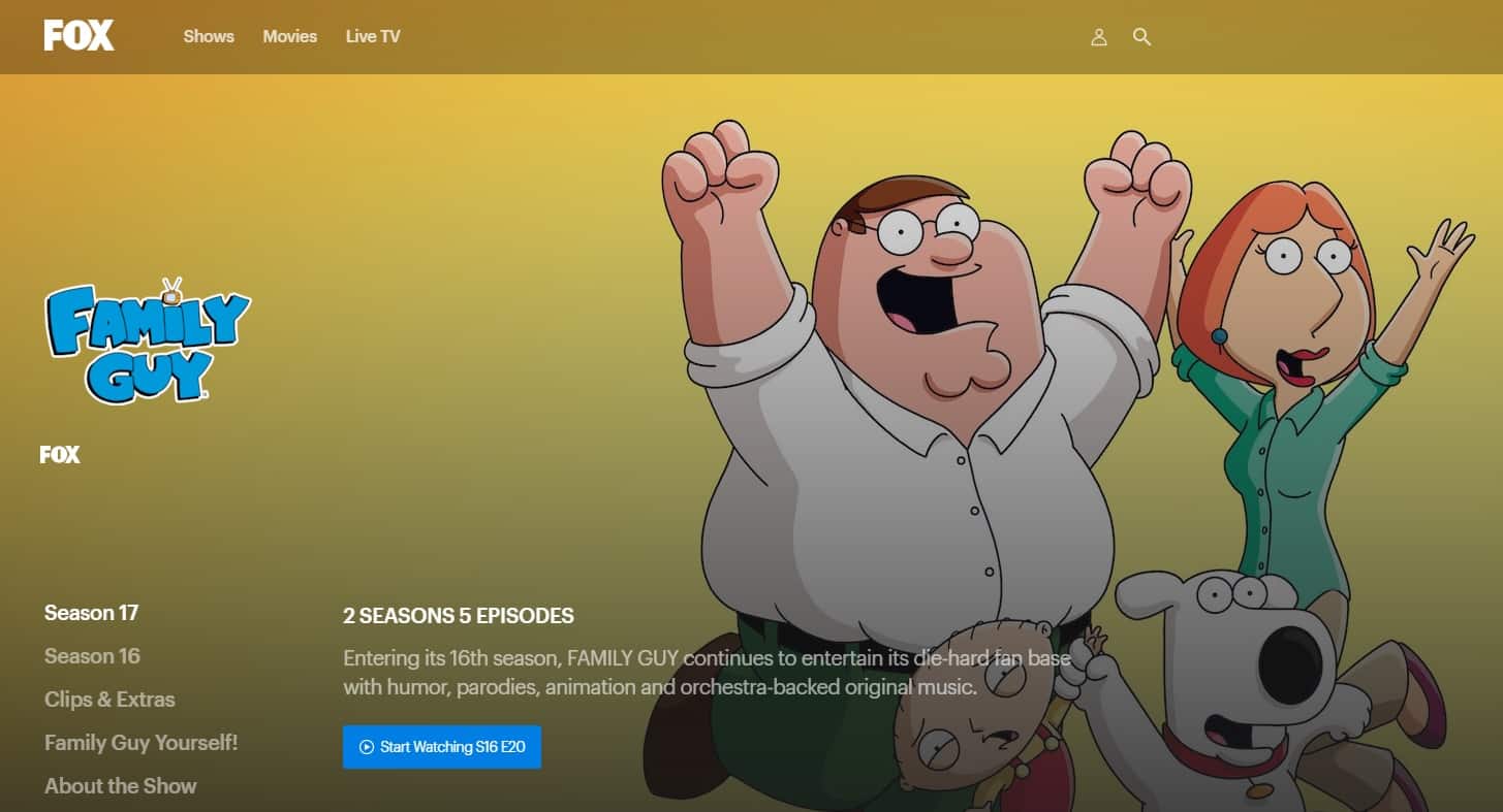 Cách xem Family Guy mùa 17 trực tuyến