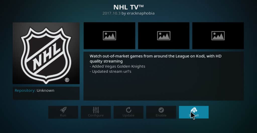 NHL TV Kodi addon