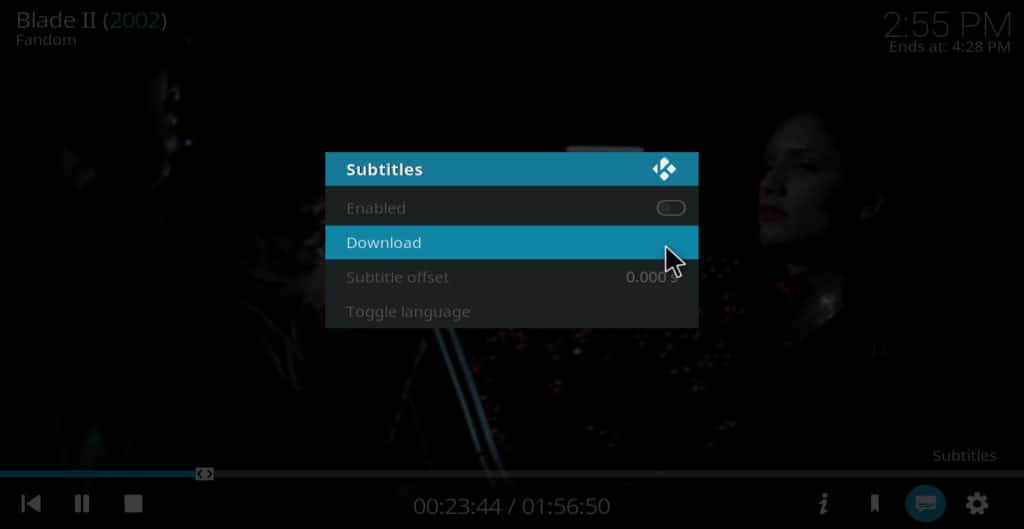 Piliin ang pag-download ng Kodi subtitle
