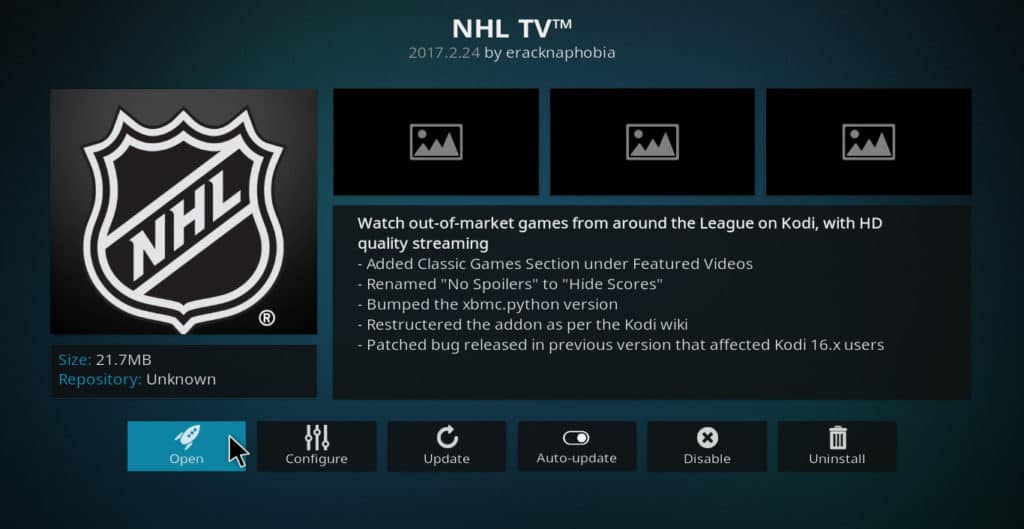 NHL.tv Kodi addon