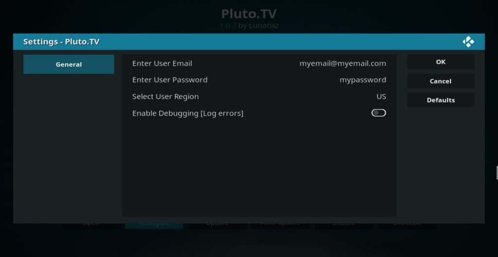 Налаштування додатка для телевізора Плутон
