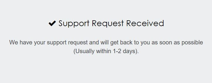 Tin nhắn phản hồi hỗ trợ khách hàng của ProtonVPN.