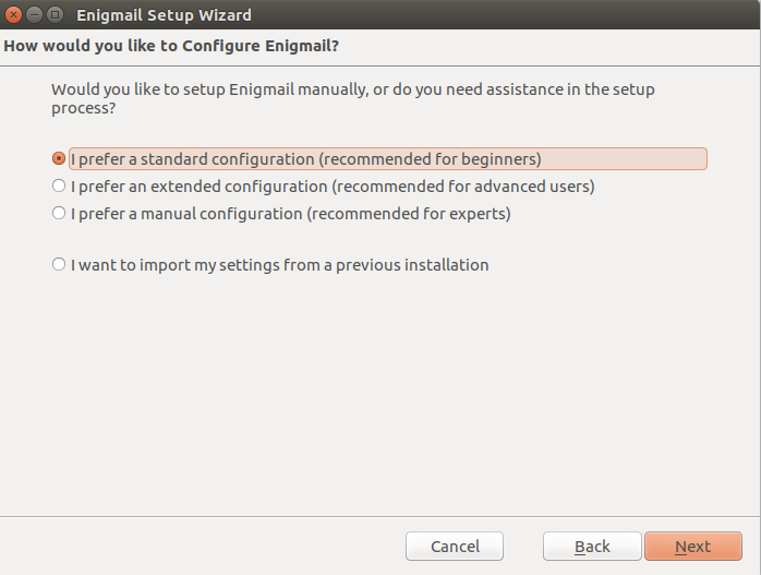 Налаштування Ubuntu enigmail 2