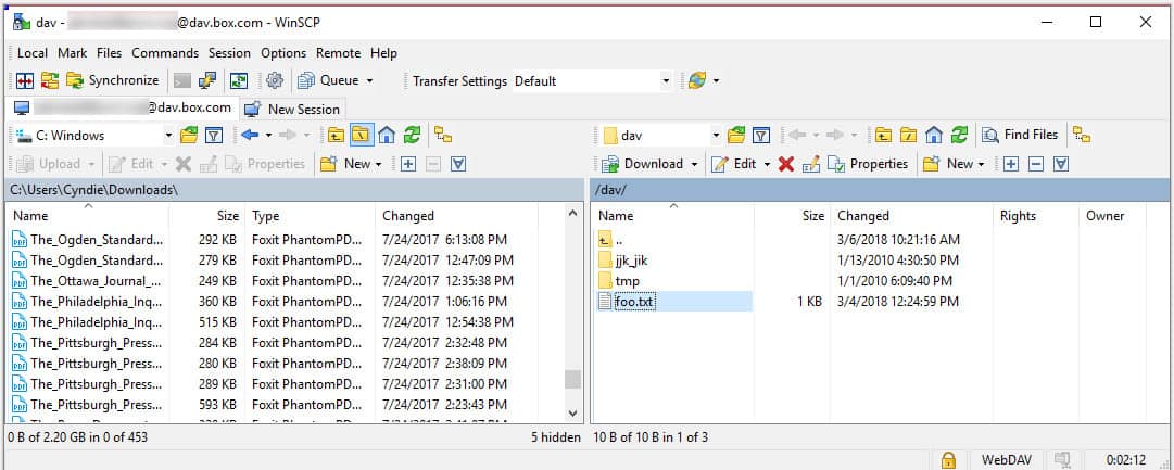WinSCP дозволяє отримати доступ до файлів на сервері WebDAV