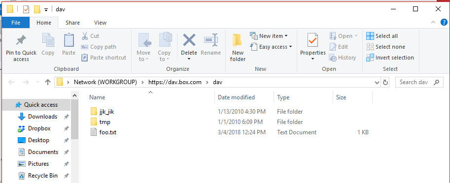 Sa loob ng WIndows file na Explorer, ang mga file ng WebDAV ay maaaring manipulahin na parang nasa isang lokal na drive.