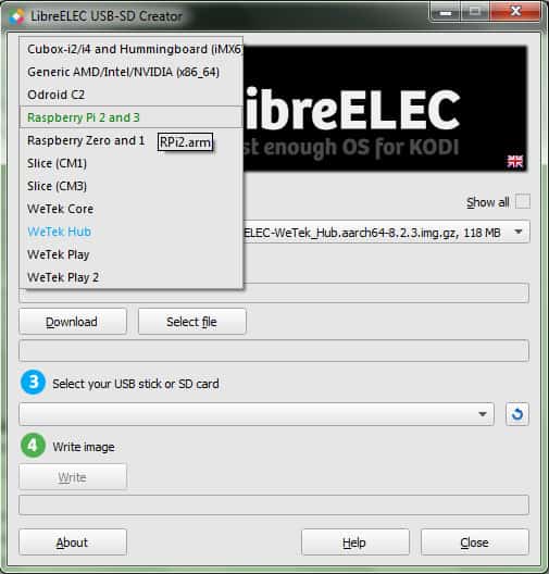 Cài đặt LibreElec bước 1