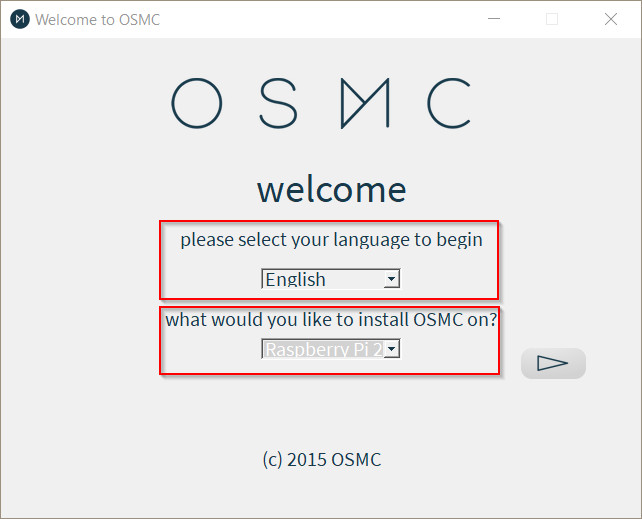 Мова і пристрій інсталятора OSMC